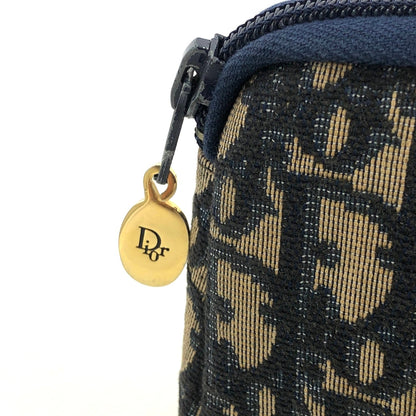 Christian Dior Logo Trotter Oblique Jaguard Pouch Navy Vintage Old fzrdt2