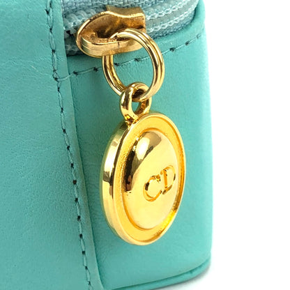 Christian Dior CD 標誌吊飾皮革微型迷你包化妝包款薄荷​​色復古舊款 bkc8sb
