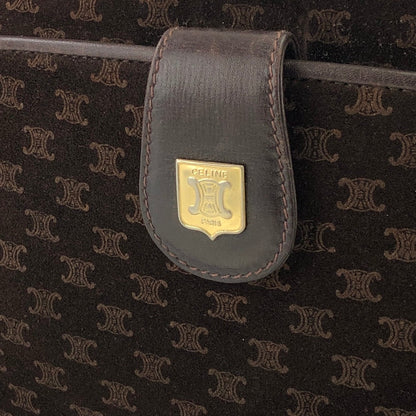 CELINE Triomphe Blason 絨面革單肩包 棕色 復古 舊款 celine ynrivk