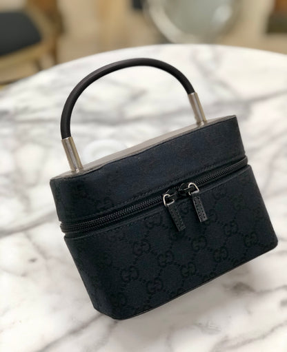 GUCCI GG canvas Mini Handbag Vanitybag Pouch Black Vintage OldGucci ztmcdw