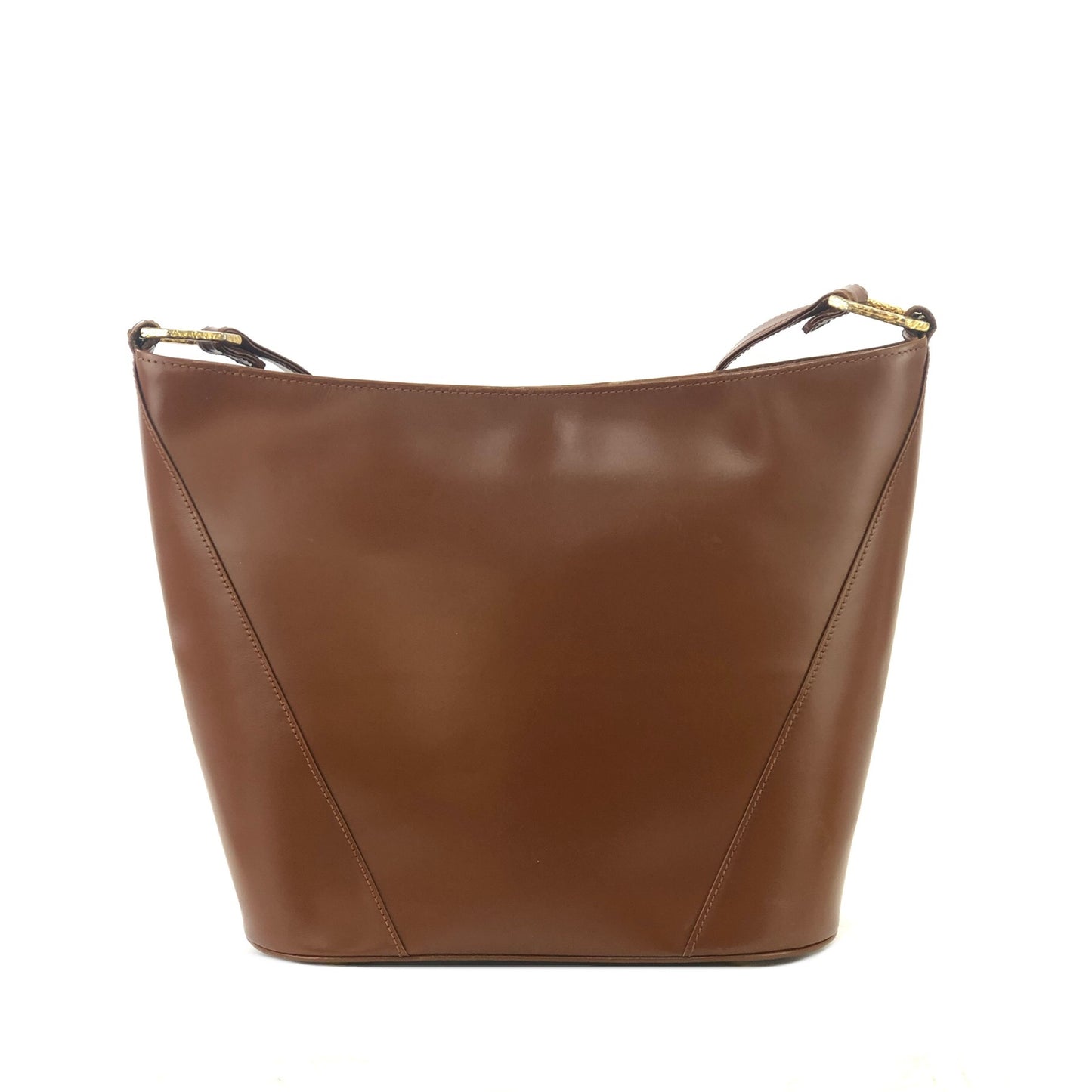 Yves Saint Laurent  YSL Octagon Logo Leather  Shoulder Bag Brown Vintage Vintage Old ddrg5b