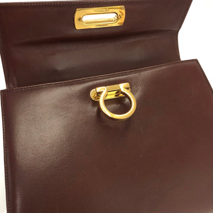 Salvatore Ferragamo Gancini Crossbody Shoulderbag Handbag Brown Vintage Old m4cw6p