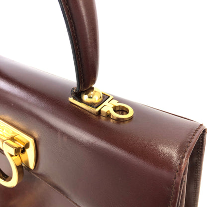 Salvatore Ferragamo Gancini Crossbody Shoulderbag Handbag Brown Vintage Old m4cw6p