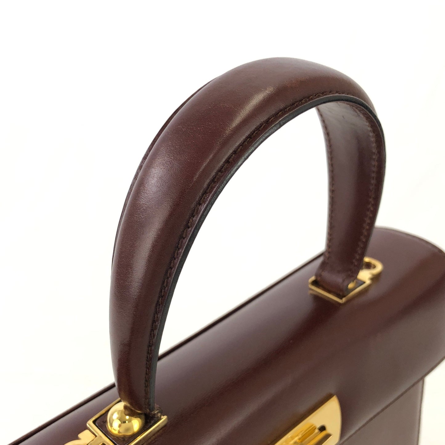 Salvatore Ferragamo Gancini Crossbody Shoulderbag Handbag Brown Vintage Old m4cw6p