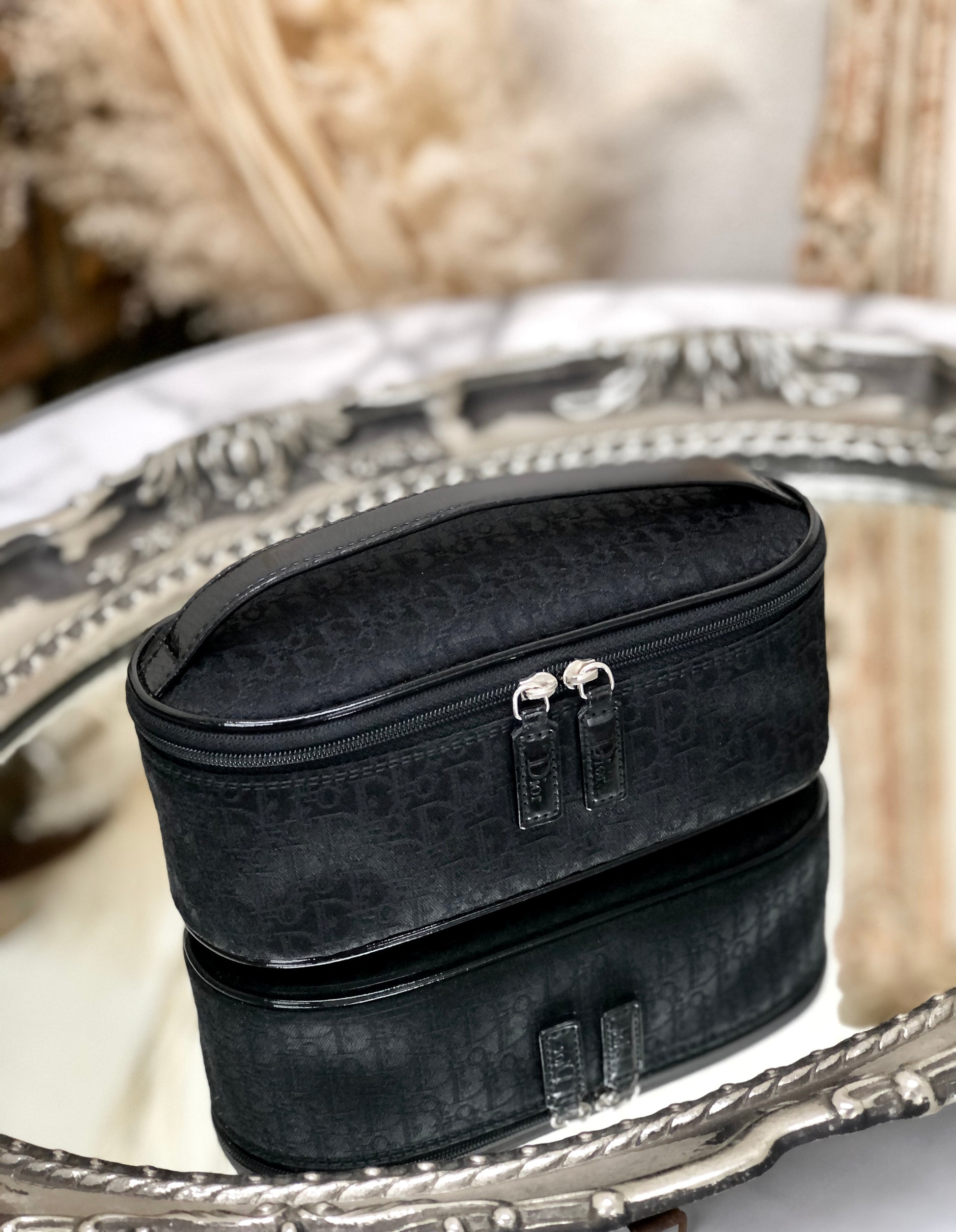 Toiletry Bag Black Dior Oblique Jacquard
