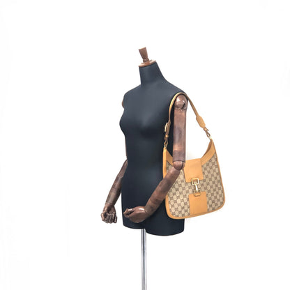 GUCCI GG canvas Horsebit Shoulder bag Camel Vintage Old sd42dg