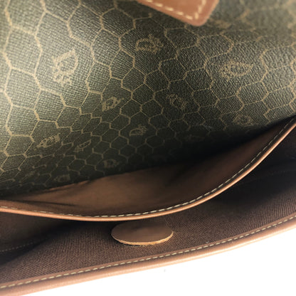 Christian Dior Honeycomb pattern Round Crossbody Shoulderbag Olive brown Vintage Old wzvydk