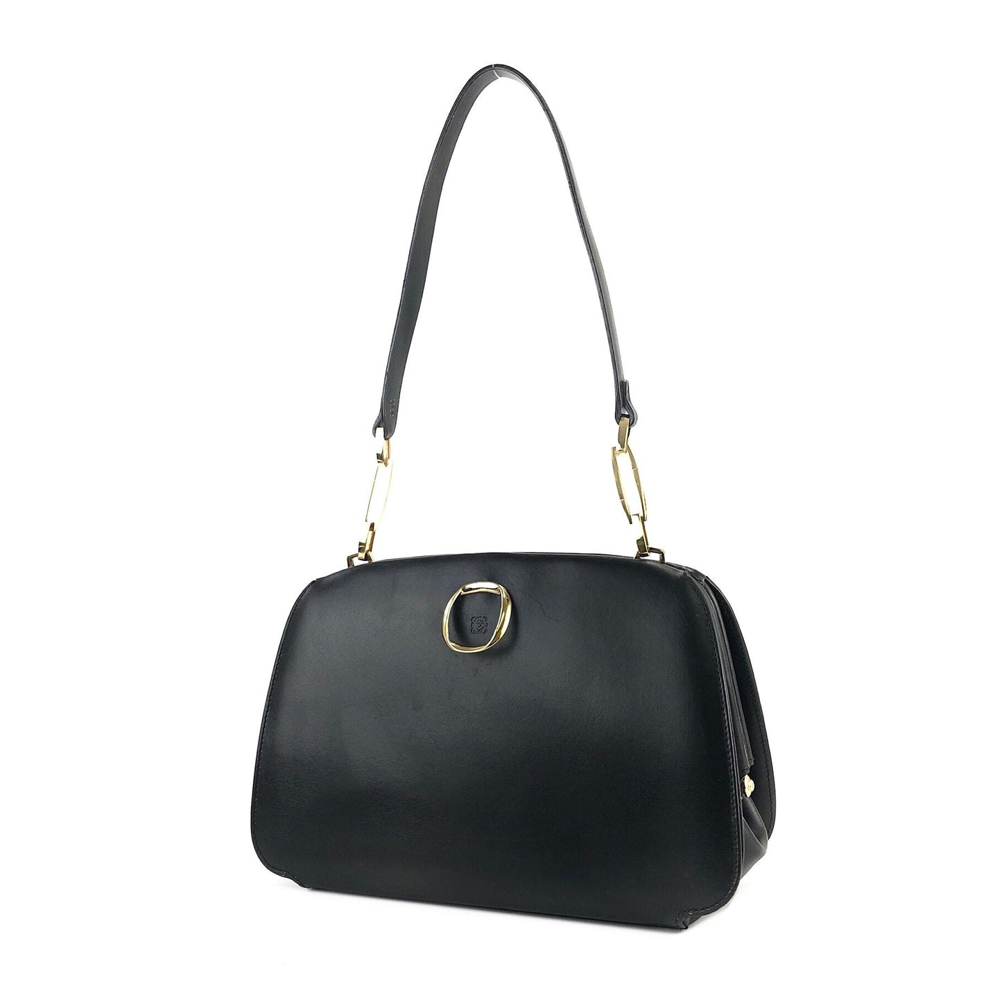 LOEWE Anagram embossed Purse bag handbag Black Vintage v24b4z