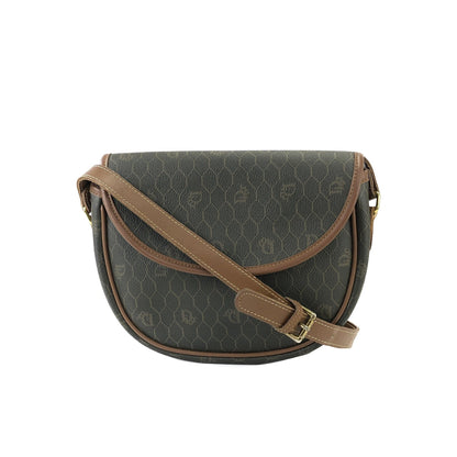Christian Dior Honeycomb pattern Round Crossbody Shoulderbag Olive brown Vintage Old wzvydk