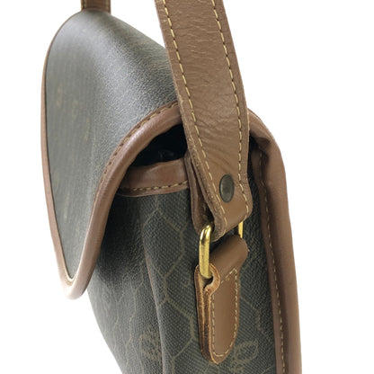 Christian Dior Honeycomb pattern Round Crossbody Shoulderbag Olive brown Vintage Old wzvydk