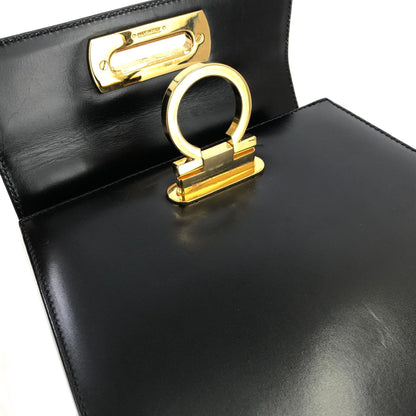 Salvatore Ferragamo Gancini 2Way Top handle Handbag Shoulder bag Black Vintage Old 5bnsnc