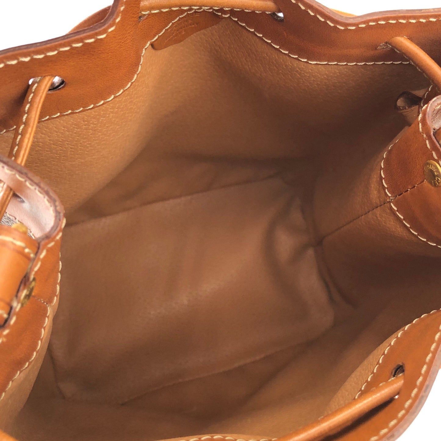CELINE Macadam Drawstring Shoulder bag Brown Vintage Old Celine s43ypk