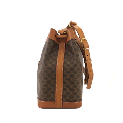 CELINE Macadam Drawstring Shoulder bag Brown Vintage Old Celine s43ypk