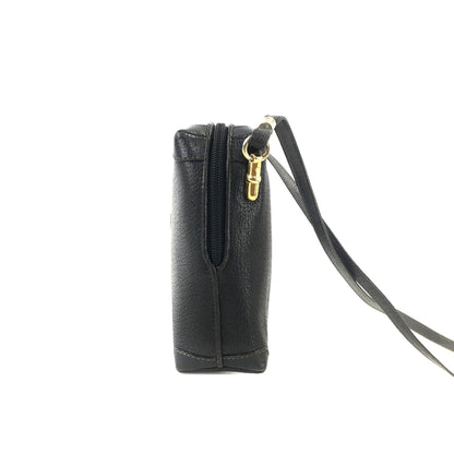 GUCCI GG logo Leather Crossbody Shoulder bag Black Old gucci Vintage 7wudnu