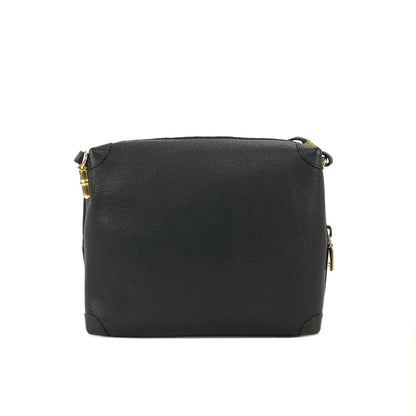 GUCCI GG logo Leather Crossbody Shoulder bag Black Old gucci Vintage 7wudnu