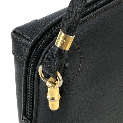 GUCCI GG logo Leather Crossbody Shoulder bag Black Old gucci Vintage 7wudnu