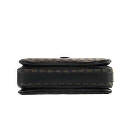 CELINE Macadam Front belt Crossbody Shoulderbag Black Vintage Old CELINE 3raz4y