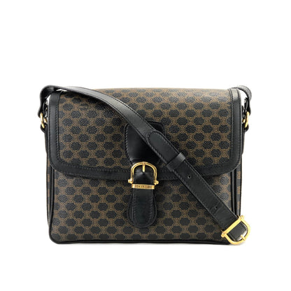 CELINE Macadam Front belt Crossbody Shoulderbag Black Vintage Old CELINE 3raz4y