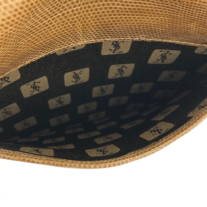 Yves Saint Laurent YSL logo Lizard Round Shoulder bag Brown Vintage Old nzn55d