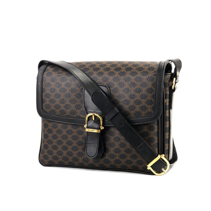 CELINE Macadam Front belt Crossbody Shoulderbag Black Vintage Old CELINE 3raz4y