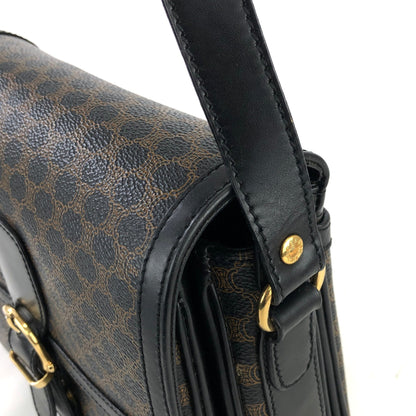 CELINE Macadam Front belt Crossbody Shoulderbag Black Vintage Old CELINE 3raz4y