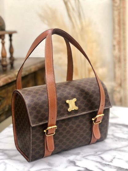 CELINE Macadam Blason Triomphe Box 手提包 棕色 復古 舊款 CELINE ifc326