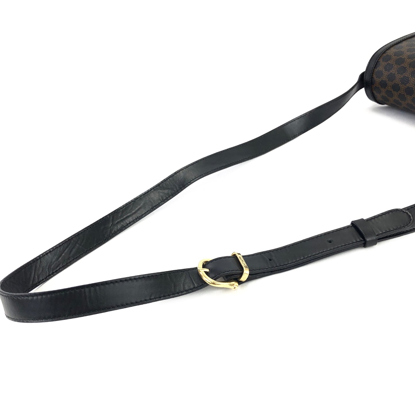 CELINE Macadam Front belt Crossbody Shoulderbag Black Vintage Old CELINE 3raz4y