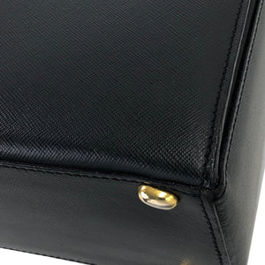 CELINE Turn Lock Logo Leather Shoulderbag Black Vintage Old CELINE ge27h6