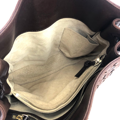 Bottega Veneta Intrecciato Leather Shoulder bag Handbag Brown Vintage Old 4fafga