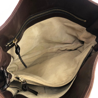 Bottega Veneta Intrecciato Leather Shoulder bag Handbag Brown Vintage Old 4fafga