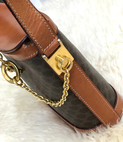 CELINE Macadam Toggle clasp chain Bucket bag Shoulderbag Brown Vintage Old CELINE nk6ve8