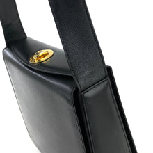 Load image into Gallery viewer, CELINE Turn Lock Logo Leather Shoulderbag Black Vintage Old CELINE ge27h6
