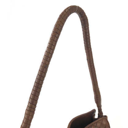Bottega Veneta Intrecciato Leather Shoulder bag Handbag Brown Vintage Old 4fafga