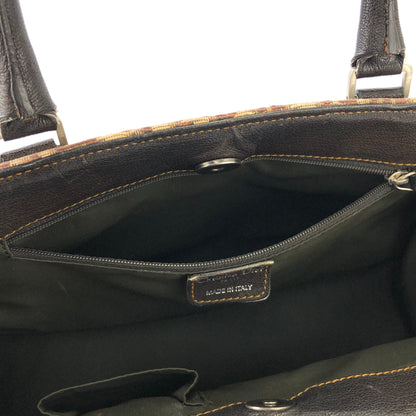 Christian Dior Trotter 提花小號波士頓包手提包棕色復古舊款 r58d7d
