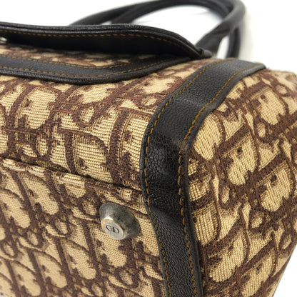 Christian Dior Trotter 提花小號波士頓包手提包棕色復古舊款 r58d7d