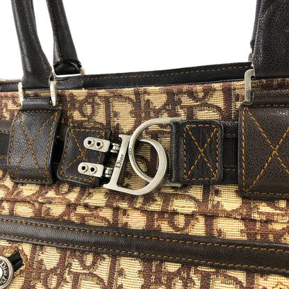 Christian Dior Trotter 提花小號波士頓包手提包棕色復古舊款 r58d7d