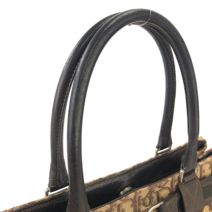 Christian Dior Trotter 提花小號波士頓包手提包棕色復古舊款 r58d7d