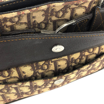 Christian Dior Trotter 提花小號波士頓包手提包棕色復古舊款 r58d7d