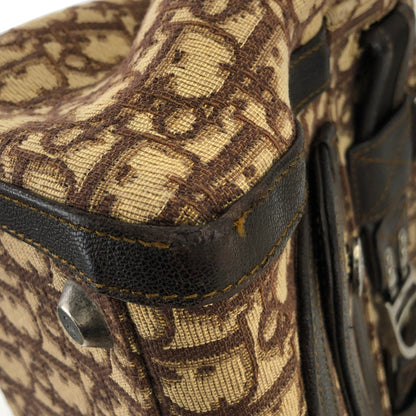 Christian Dior Trotter 提花小號波士頓包手提包棕色復古舊款 r58d7d