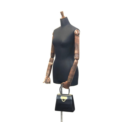 Salvatore Ferragamo Gancini 2Way Top handle Handbag Shoulder bag Black Vintage Old 5bnsnc