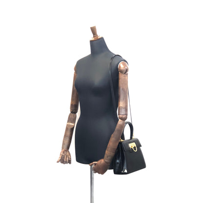 Salvatore Ferragamo Gancini 2Way Top handle Handbag Shoulder bag Black Vintage Old 5bnsnc