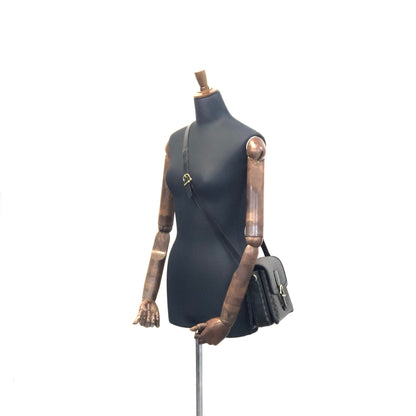 CELINE Macadam Front belt Crossbody Shoulderbag Black Vintage Old CELINE 3raz4y