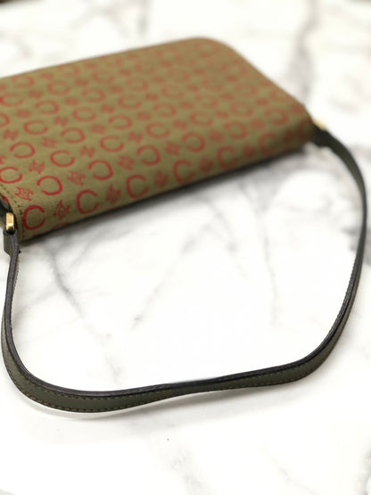 CELINE C Macadam Hobobag Handbag Khaki Vintage Old Celine autfpw