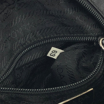 PRADA 三角形標誌納帕皮革小號背包黑色復古舊款 exb4f3