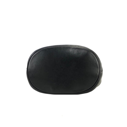 Christian Dior 抽繩皮革背包 單肩包 黑色 復古 visxpe