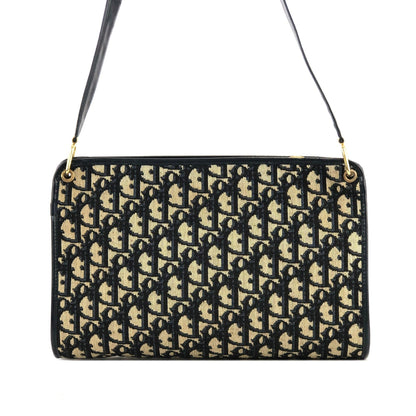 Christian Dior Trotter Jaguar Shoulderbag Handbag Navy Vintage Old u6xe25