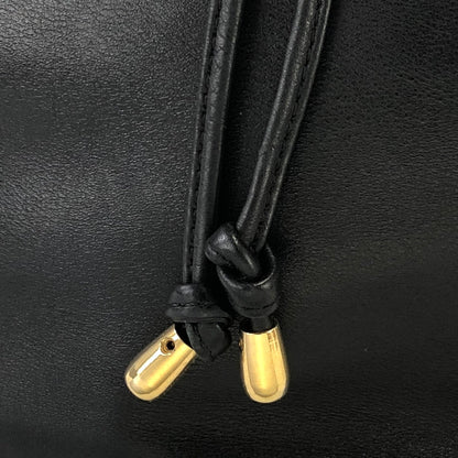 Christian Dior 抽繩皮革背包 單肩包 黑色 復古 visxpe