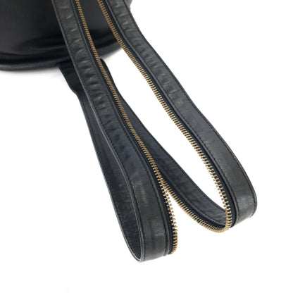 Christian Dior 抽繩皮革背包 單肩包 黑色 復古 visxpe