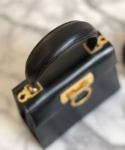 Salvatore Ferragamo Gancini 2way Crossbody Shoulderbag Handbag Black Vintage Old tz8wtc