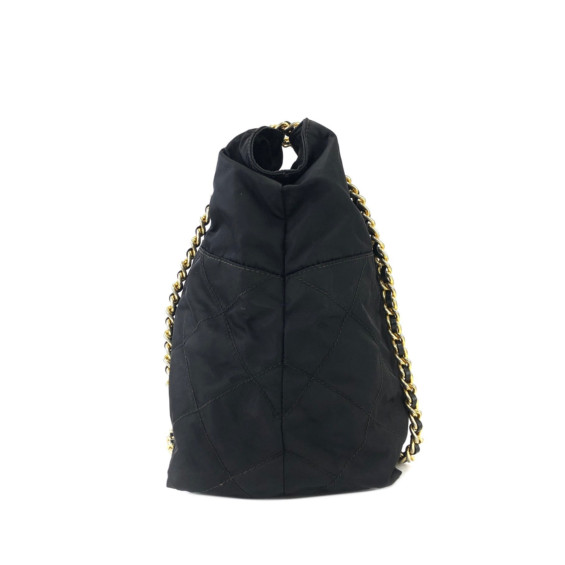 PRADA Chain Nylon Shoulder bag Black ibc4c8 – VintageShop solo